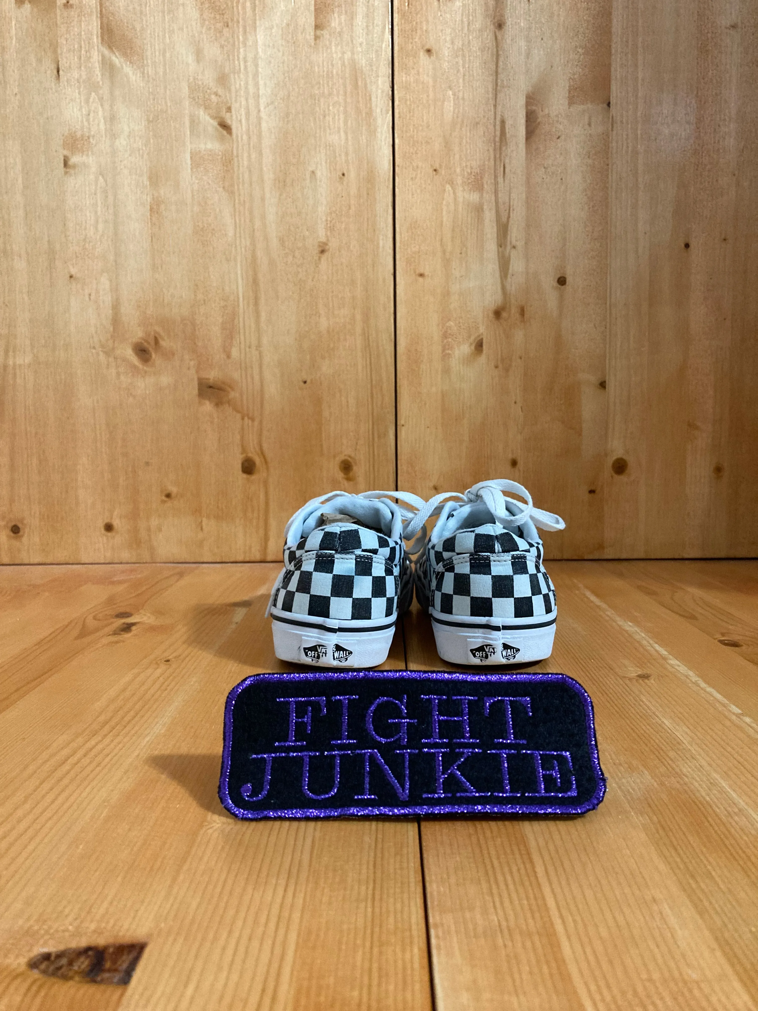 VANS AUTHENTIC CHECKERBOARD Womens Size 6.5 Low Top Fabric Shoes Sneakers White & Black 721356