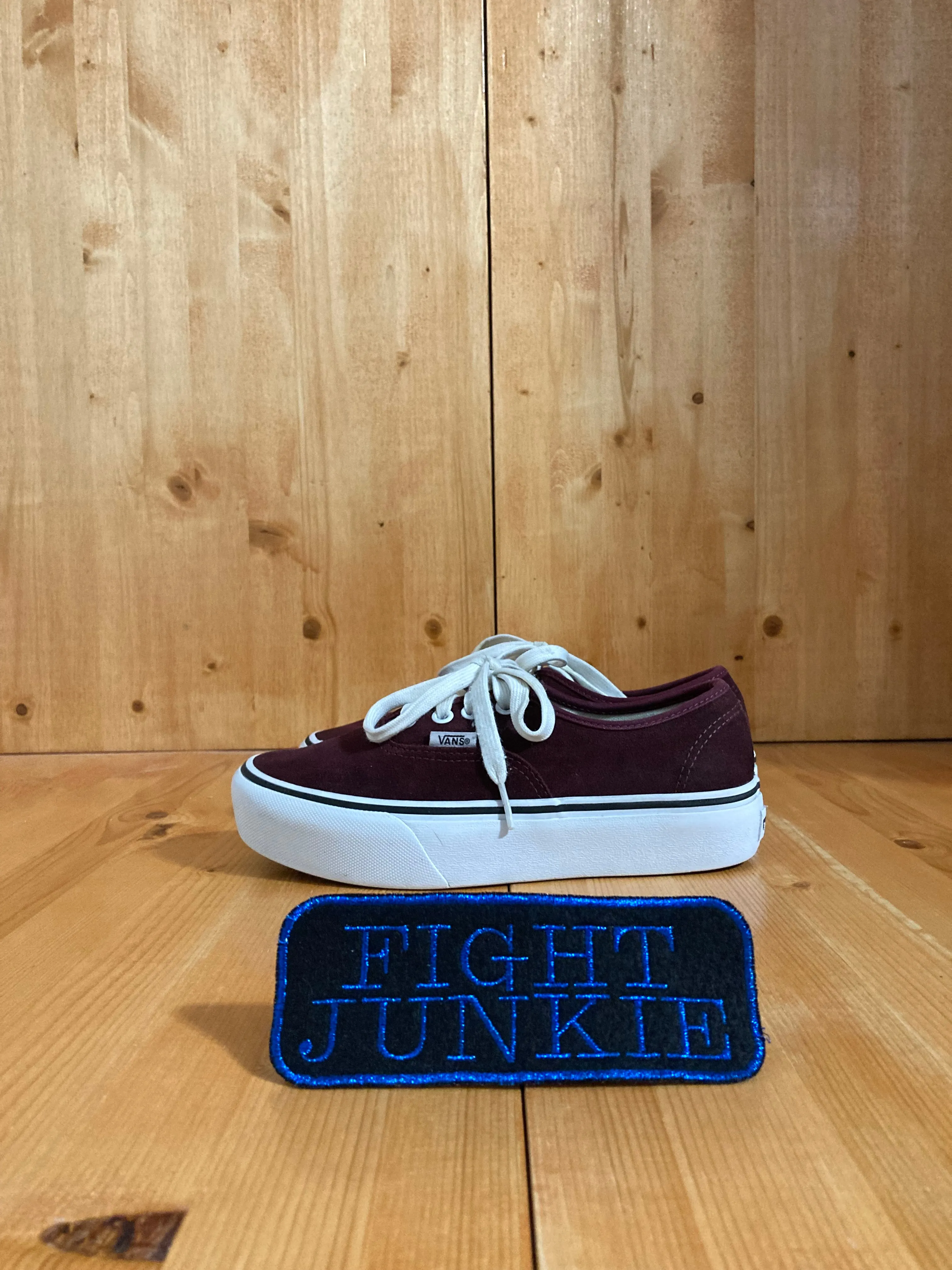 VANS AUTHENTIC PLATFORM PORT ROYALE Womens Size 6.5 Suede Shoes Sneakers Burgundy 721454