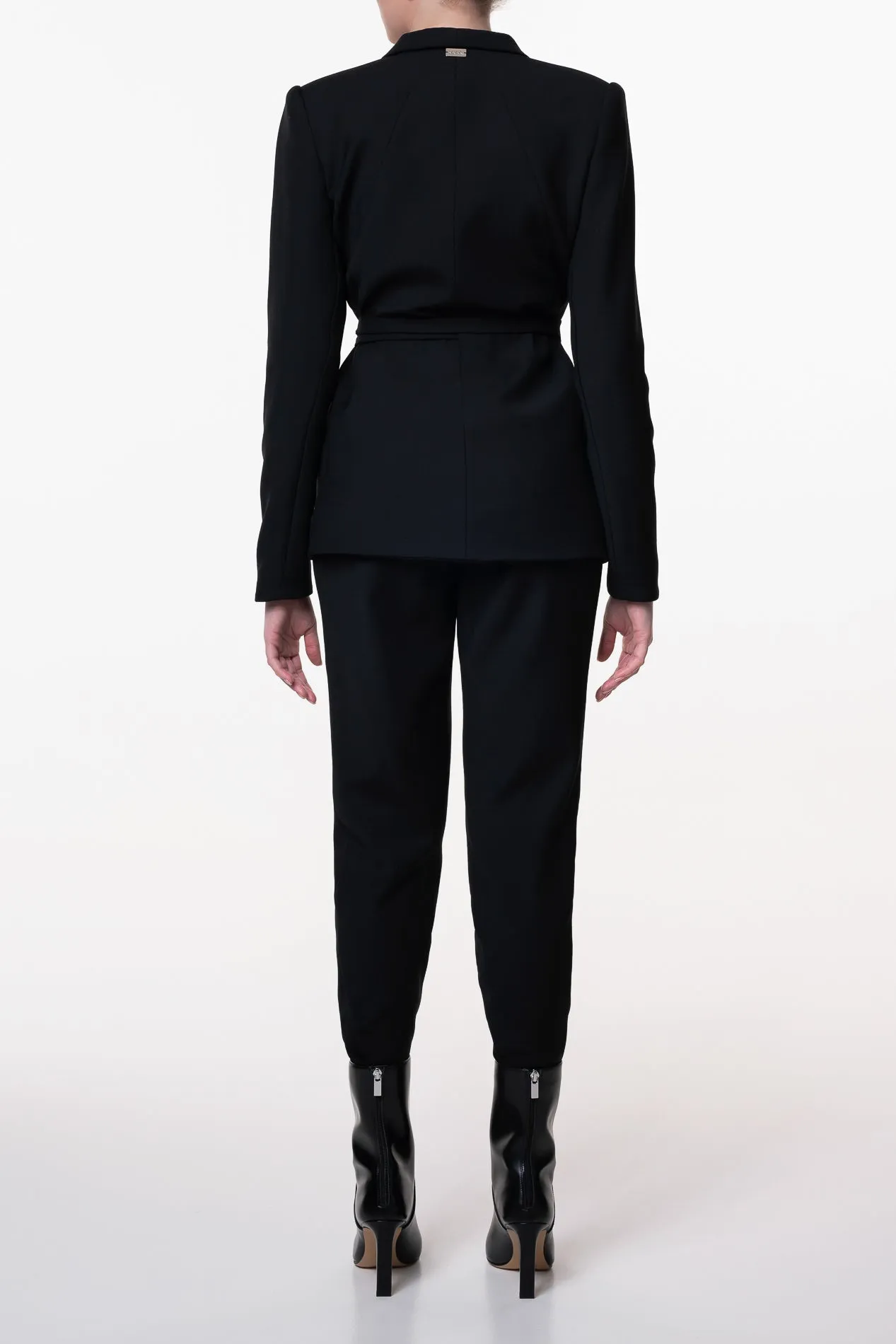 Virgin Wool Wrapped Blazer In Black