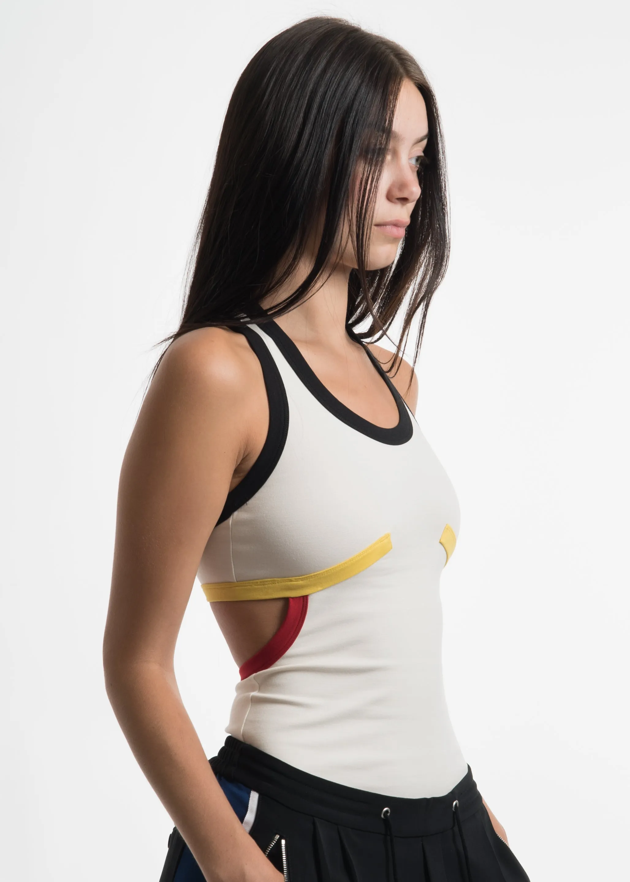 White Race Cord Tank
