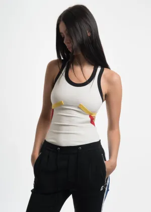 White Race Cord Tank