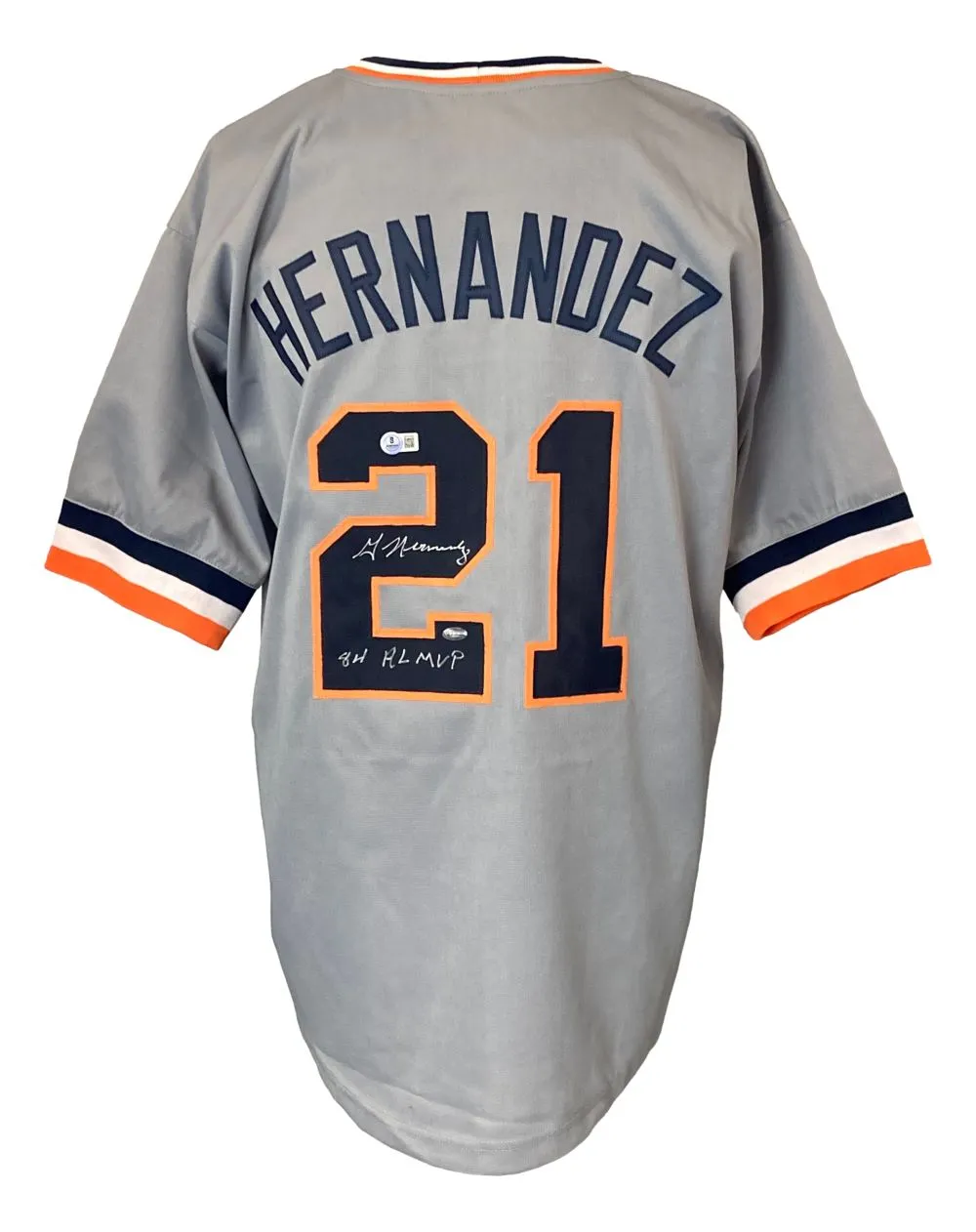 Willie Hernandez Detroit Signed Gray Baseball Jersey 84 AL MVP Inscribed BAS