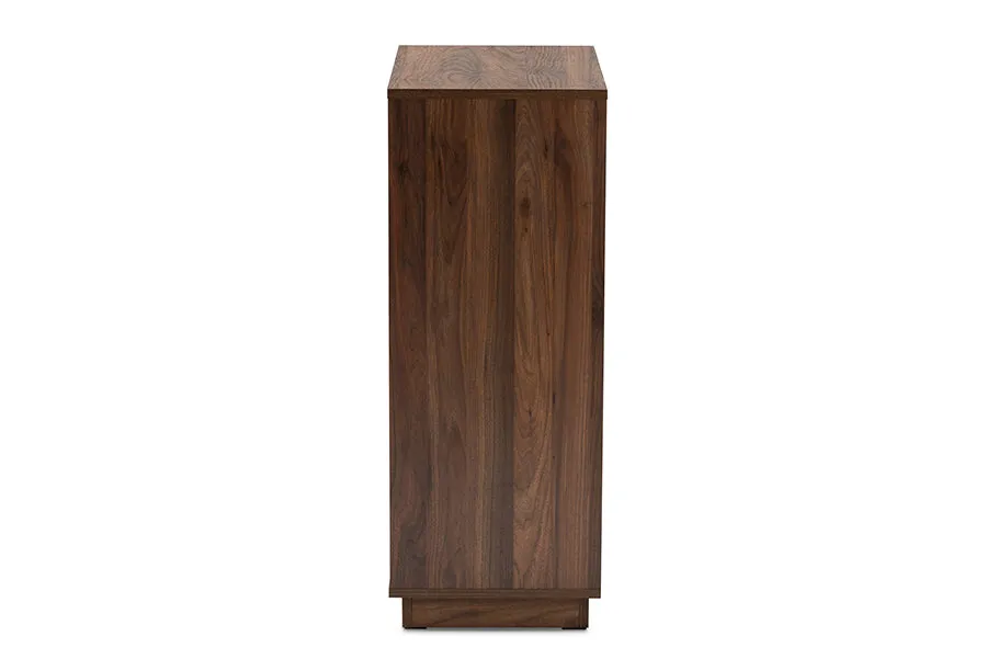 Willie Two-Tone White/Walnut Finished 5-Shelf Wood Entryway Shoe Cabinet