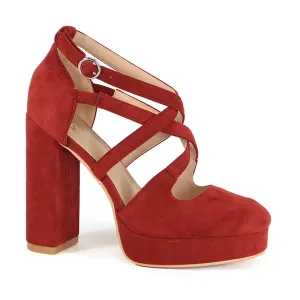 Yoki Womens Suede Platform Pump Heels